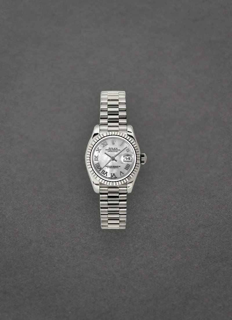 Rolex Unworn President 26mm in White Gold with Fluted Bezel