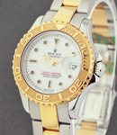 Yacht-Master 29mm in Steel with Yellow Gold Bezel on Oyster Bracelet with White Dial with Black Markers