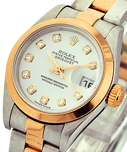 2-Tone Lady''s Datejust 26mm on Oyster Bracelet with White Diamond Dial