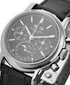 Perpetual Calendar 3970 Platinum On Black Leather Strap with Black Stick Dial