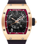 RM-23 Automatic in Rose Gold on Black Rubber Strap with Skeleton Dial
