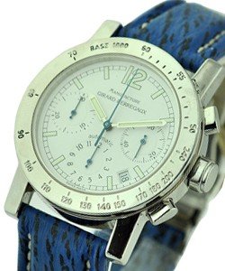 GP Sport 7000 Chronograph Steel on Strap with White Dial