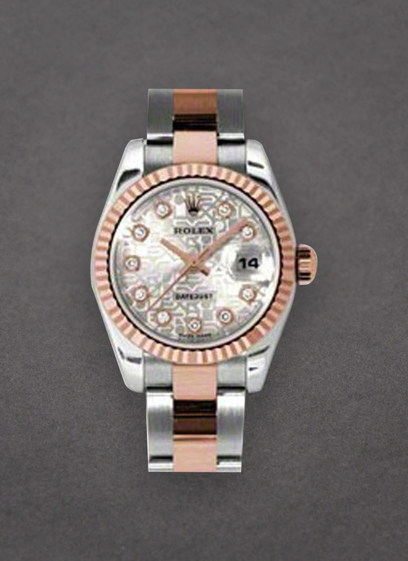 Rolex Unworn Datejust Ladies 26mm in Steel with Rose Gold Fluted Bezel