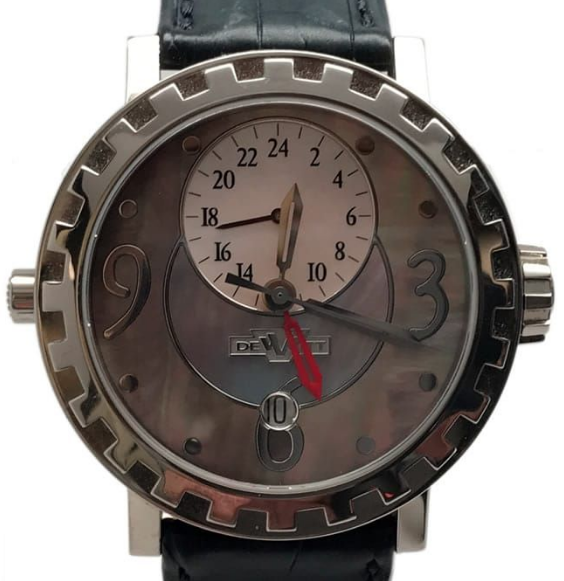 Double Fuseau GMT II in White Gold on Black Alligator Leather Strap with Silver-Grey Dial