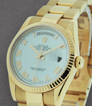 Presidential - Rose Gold - Fluted Bezel - 36mm on Oyster Bracelet - White Roman Dial