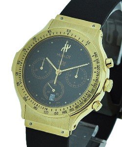 Classic 36mm Chronograph Yellow Gold on Strap with Black Dial