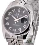 Datejust 36mm in Steel with Domed Bezel on Jubilee Bracelet with Black Concentric Arabic Dial