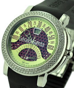 Arena Sport Bi-retro with Diamond Bezel Steel on Strap with Green and Red Dial
