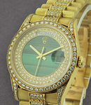 President - 36mm - Yellow Gold - Diamond Bezel on President Diamond Bracelet - Pave Diamond Dial