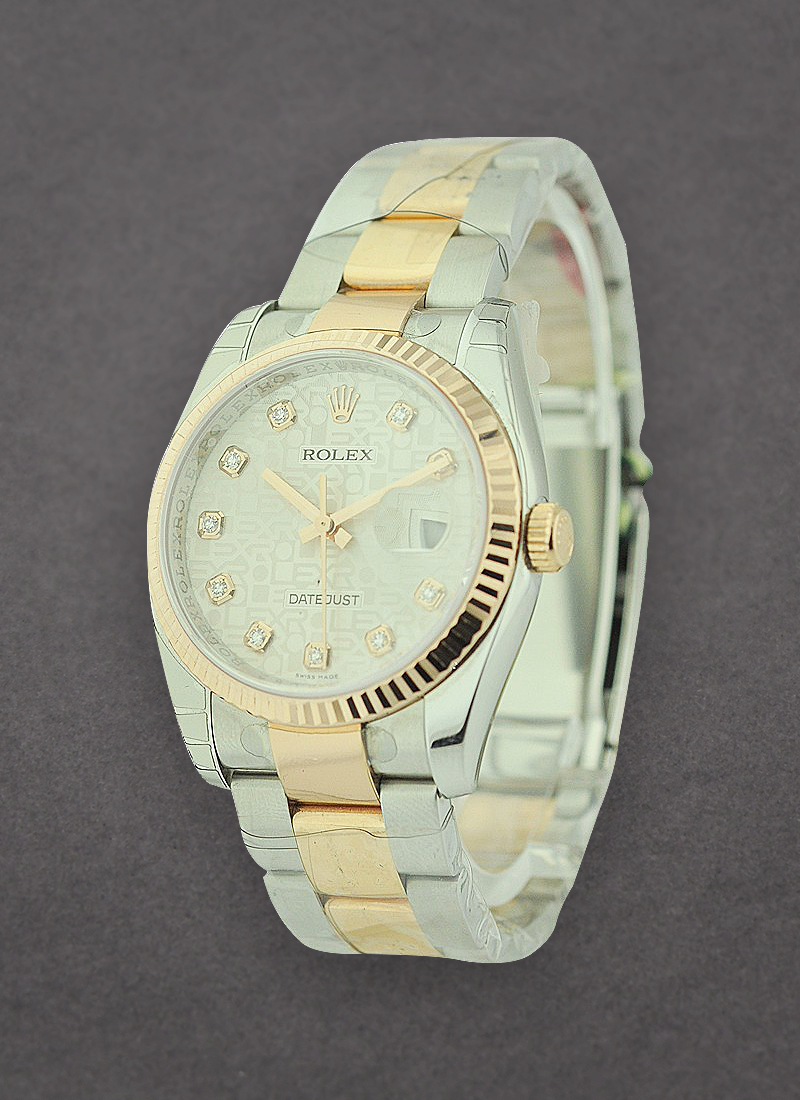 Rolex Unworn Datejust in Steel with Rose Gold Fluted Bezel