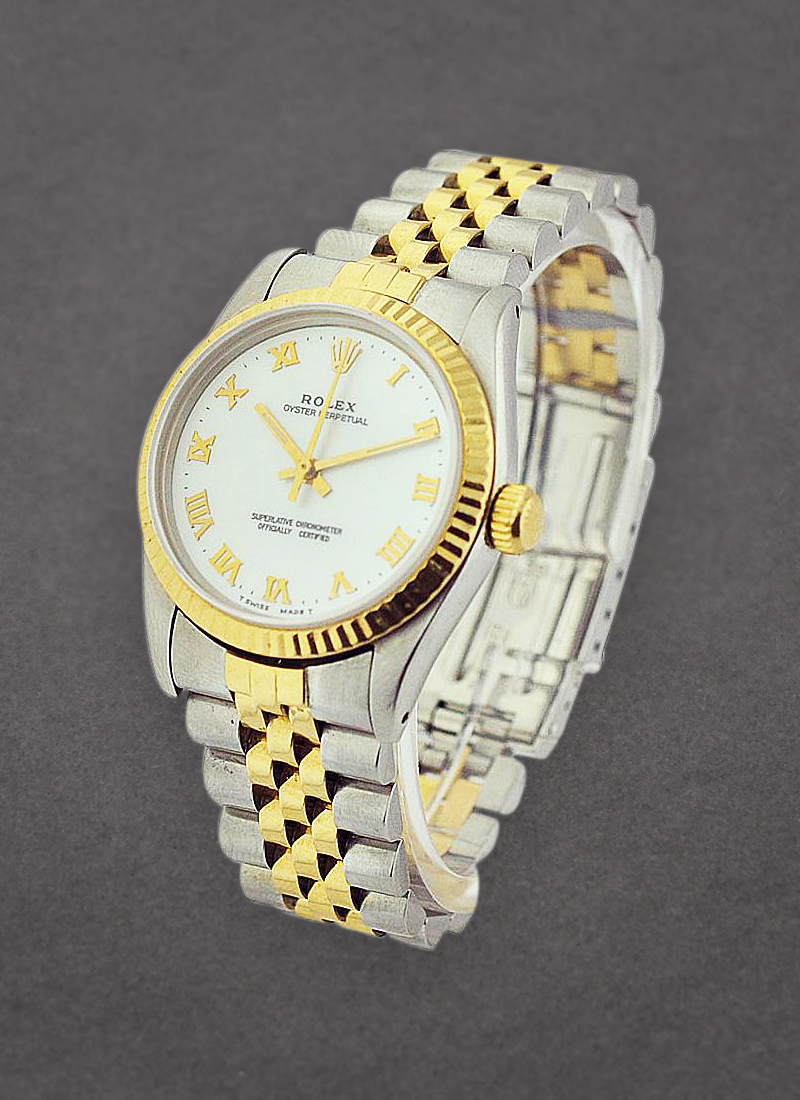 Pre-Owned Rolex Mid Size - No Date - 2-Tone -  Fluted Bezel