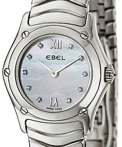 Classic Wave Ladies in Steel on Steel Bracelet with MOP Dial with Diamond Markers