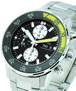 Aquatimer Chronograph in Steel  on Bracelet with Black Dial with White Subdials