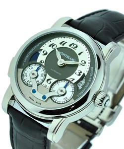 Nicolas Rieussec 43mm in Stainless Steel on Black Crocodile Leather Strap with Gray/Silver Dial