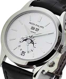 Annual Calendar Ref 5396G in White Gold on Black Alligator Leather Strap with Silver Dial