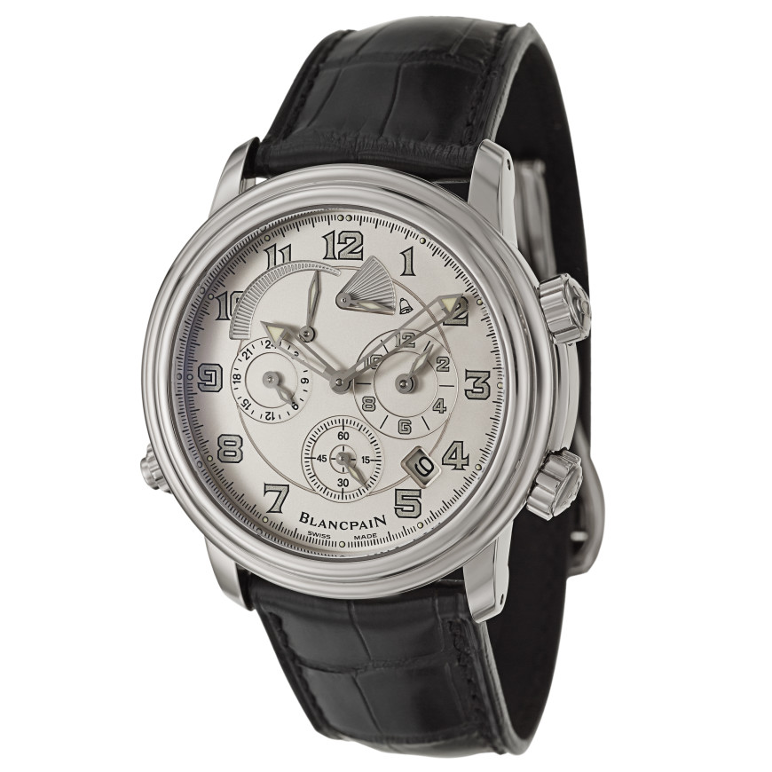 Leman Reveil GMT Automatic White Gold on Strap with Silver Dial