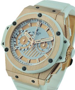Big Bang King Power Foudroyante Rose Gold on White Strap wtih White Dial