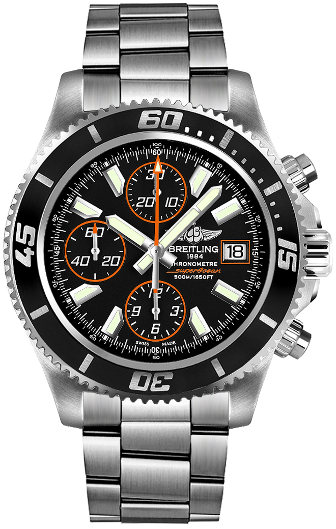 Superocean Abyss Chronograph II Automatic in Steel on Steel Bracelet with Black Dial
