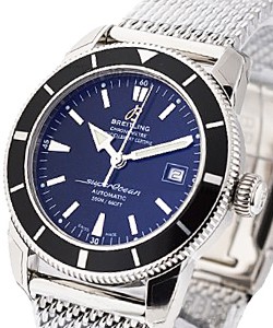 SuperOcean Heritage 42mm in Steel on Stainless Steel Mesh Bracelet with Black Dial
