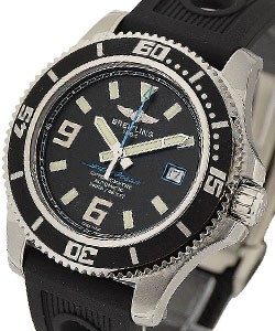 Superocean Abyss 44mm  in Steel on Black Ocean Rubber Strap with Black Dial