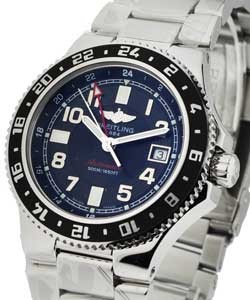 Superocean GMT in Steel on Bracelet with Black Arabic Dial - Black Bezel