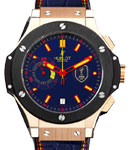 Big Bang 2010 World Cup in Rose Gold with Black Ceramic Bezel - Limited Edition 99pcs on Blue Crocodile Leather Strap with Blue Dial