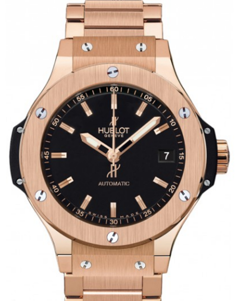 Big Bang Automatic 38mm in Rose Gold on Rose Gold Bracelet with Black Dial