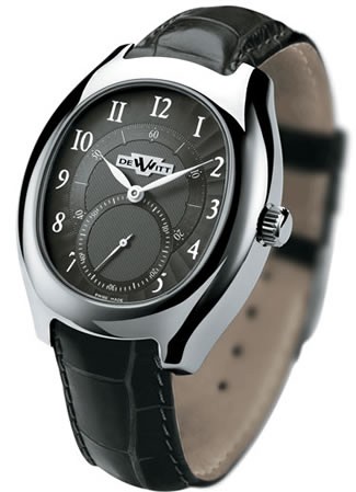 Petite Seconde 40mm Automatic in White Gold on Black Crocodile Leather Strap with Grey Dial