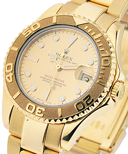 Yacht-Master Mid Size 35mm  in Yellow Gold on Oyster Bracelet with Champagne Luminous Dial