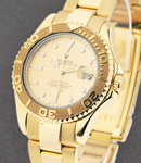 Yacht-Master Mid Size 35mm  in Yellow Gold on Oyster Bracelet with Champagne Luminous Dial