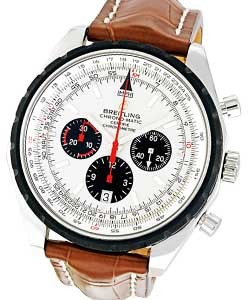 Navitimer Chronomatic 49 Men's Automatic in Steel Steel on Brown Crocodile Strap with Silver Dial
