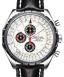 Navitimer Chrono-matic  1461 Men's Automatic in Steel Steel on Black Leather Strap with Silver Dial