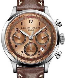 Capeland Chronograph 42mm Automatic in Steel Steel on Strap with Copper Dial