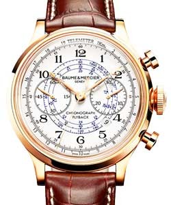 Capeland Chronograph 44mm in Rose Gold on Brown Alligator leather Strap with White Dial