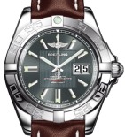 Galactic 41 Men's Automatic in Steel on Brown Leather Strap with Silver Dial