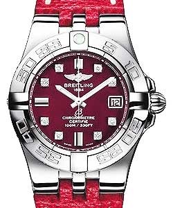 Galactic 30 Ladies' Quartz in Steel Steel on Red Lizard Strap with Red Dial