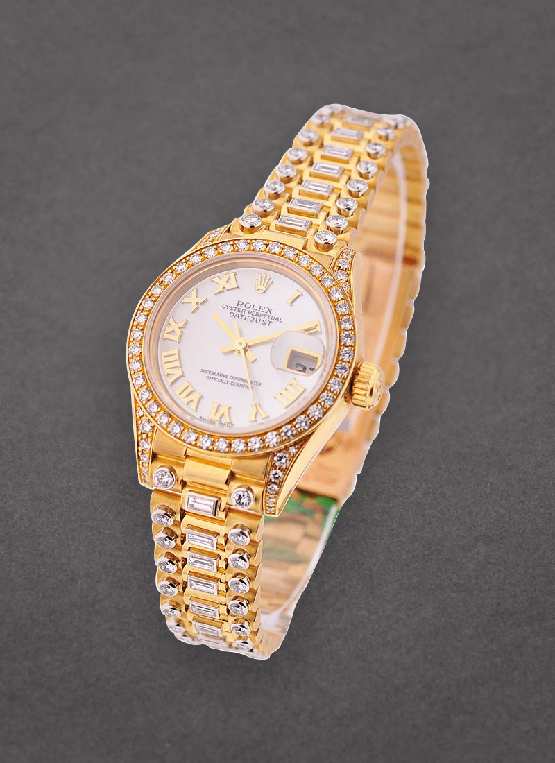 Rolex Unworn President 26mm Crown Collection in Yellow Gold with Diamond Bezel