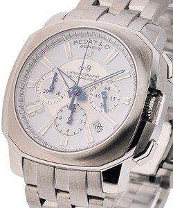 Bedat No. 8 Cusion Chronograph in Steel on Steel Bracelet with Silver Dial