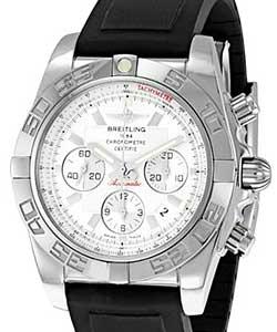 Chronomat B01 Chronograph in Steel on Black Rubber Strap with Silver Dial