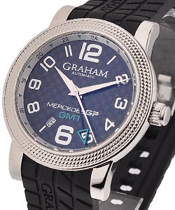  Graham Mercedes GP Time Zone Watch  Steel on Rubber Strap with Black Dial