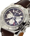 Chronomat GMT Men's Automatic Chronograph in Steel on Brown Calfskin Leather Strap with Brown Dial