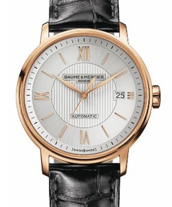 Classima Executives 39mm in Rose Gold on Strap with Silver Guilloche Dial