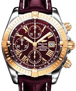 Chronomat Evolution 2-Tone with Burgandy Dial Steel and RG on Violet Strap with Burgundy Dial 