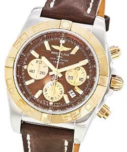 Chronomat B01 Men's Automatic Chronograph in 2-Tone Steel and RG on Brown Leather Strap with Brown Dial