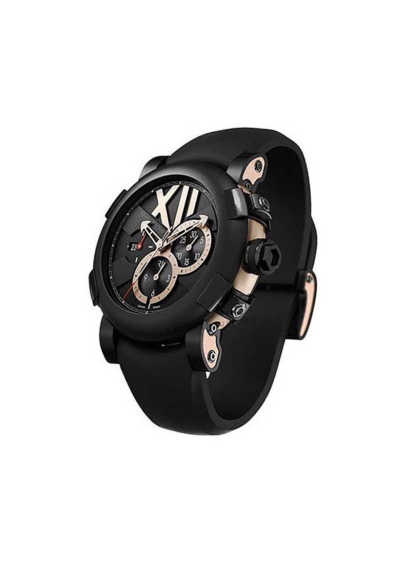 Romain Jerome Titanic DNA Chronograph Five Black II 46mm Automatic in Rose Gold with Black Ceramic Bezel