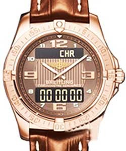Aerospace Professional Men's Quartz in Rose Gold Rose Gold on Brown Strap with Bronze Dial