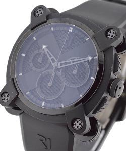 Moon Invader Chronograph in Black PVD-Coated Steel on Black Rubber Strap with Black Dial
