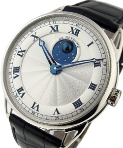 DB25 Ball Moonphase in White Gold on Black Crocodile Leather Strap with Silver Guilloche Dial