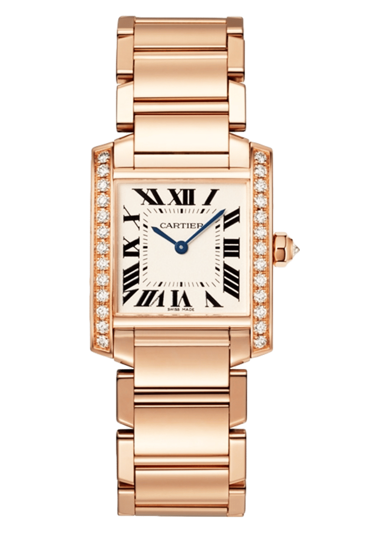 Cartier Midsize Tank Francaise in Rose Gold with 1 Row Diamond Case