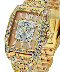 Bentley Flyying B Big Date Full Pave Rose Gold Diamond Case and Bracelet with Rose Dial